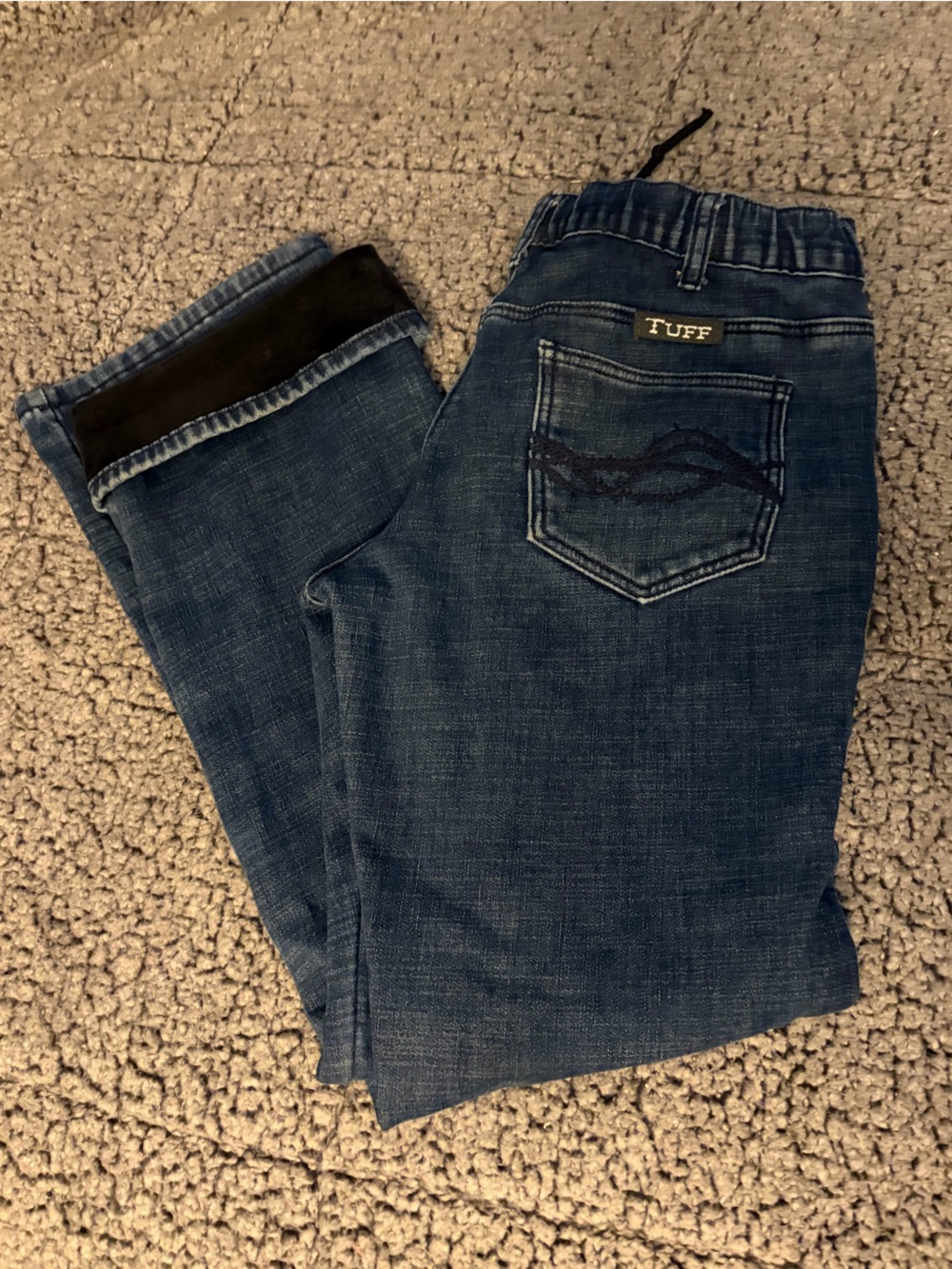 Cowgirl Tuff Women’s Fleece Lined Dark Blue Denim Jeans